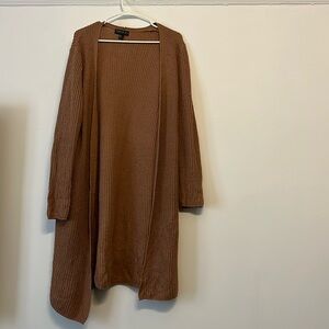 Long plus size, dark pink cardigan